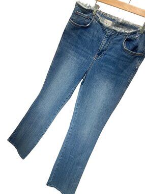 Pilcro Anthropologie High-Rise Frayed Raw Edge Denim Jeans Size 31 Light Wash